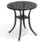 Round Weather Resistant Black Powder Coated Aluminum Outdoor Patio Bistro Table