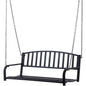 Modern Farmhouse Antique Black 2-Person Metal Outdoor Hanging Porch Swing