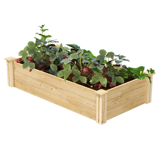 2ft x 4ft Low Profile Cedar Wood Raised Garden Bed Planter Box - Made In USA