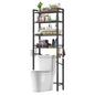 Over the Toilet Storage Freestanding Industrial Metal Wood Shelving Unit Grey/Black
